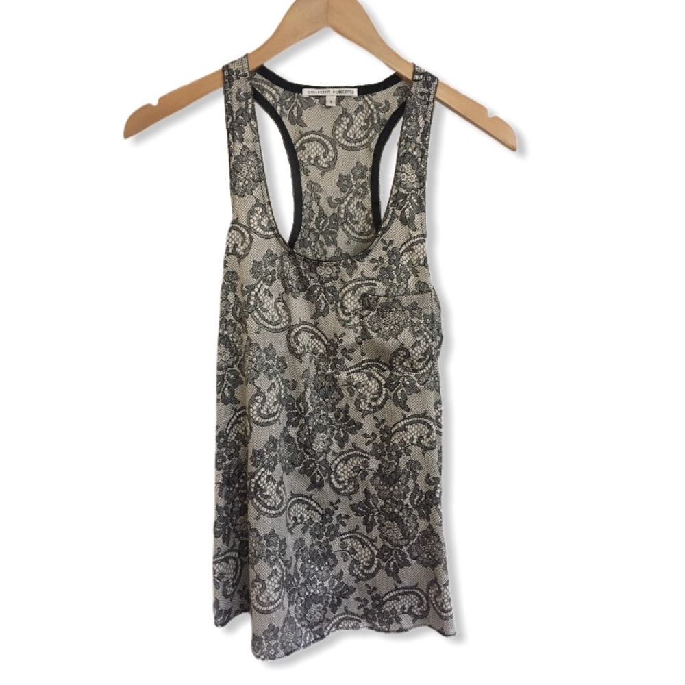 NWOT Collective Concepts silky lace-print tank